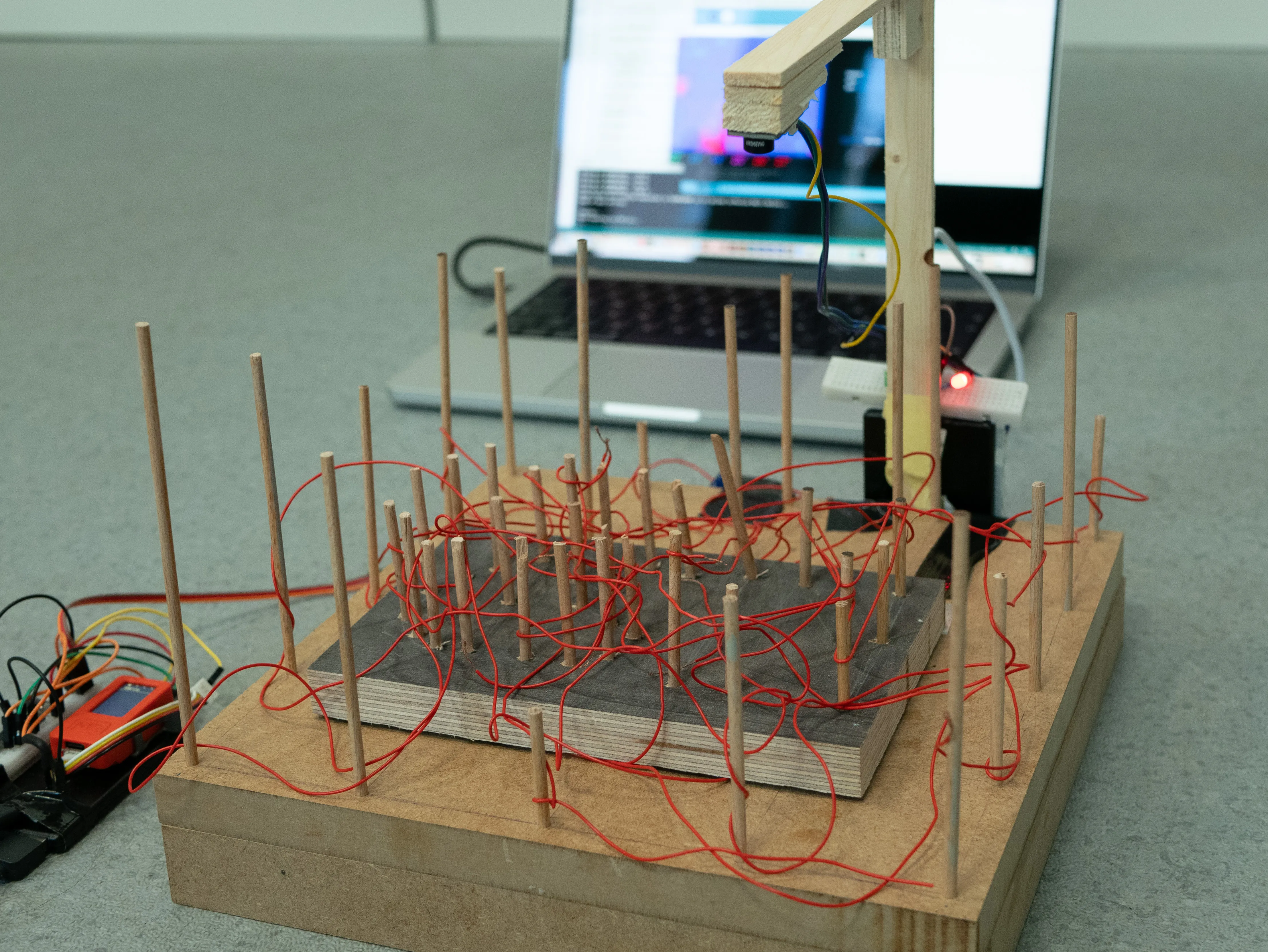 Impressions of the final AI-based Rube Goldberg machine.