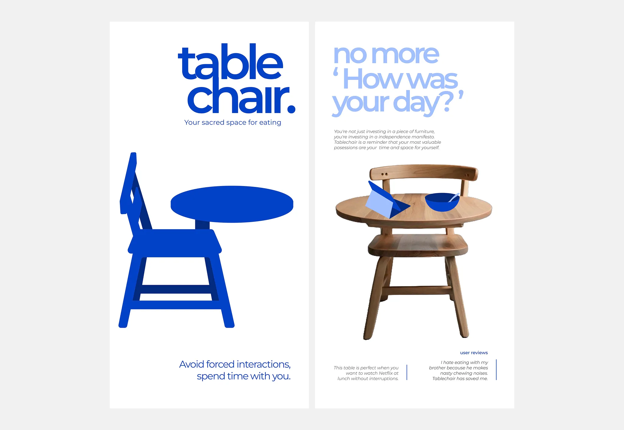 "Selfish Future" product brochures