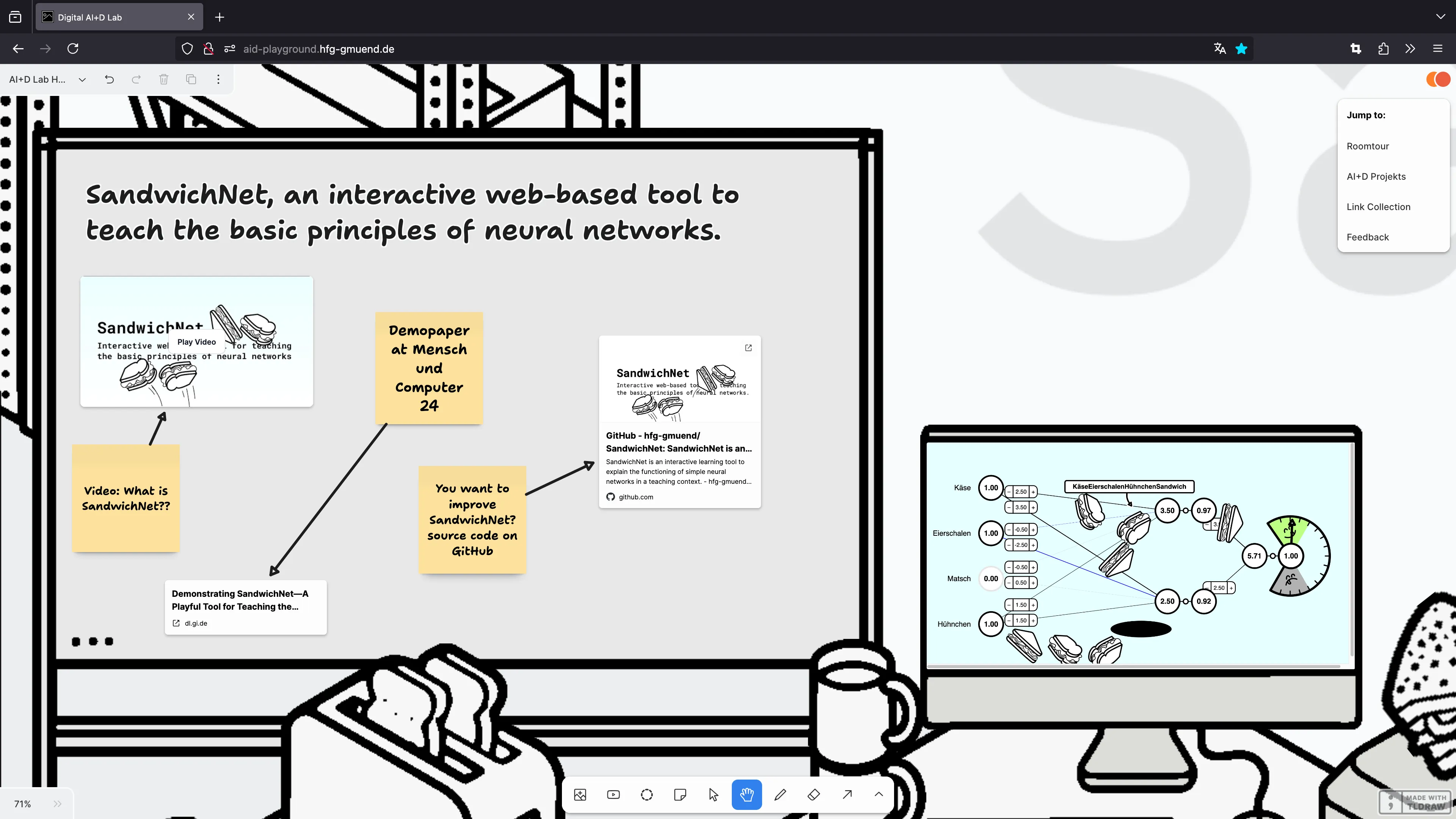 Screenshot from the digital AI+D Lab